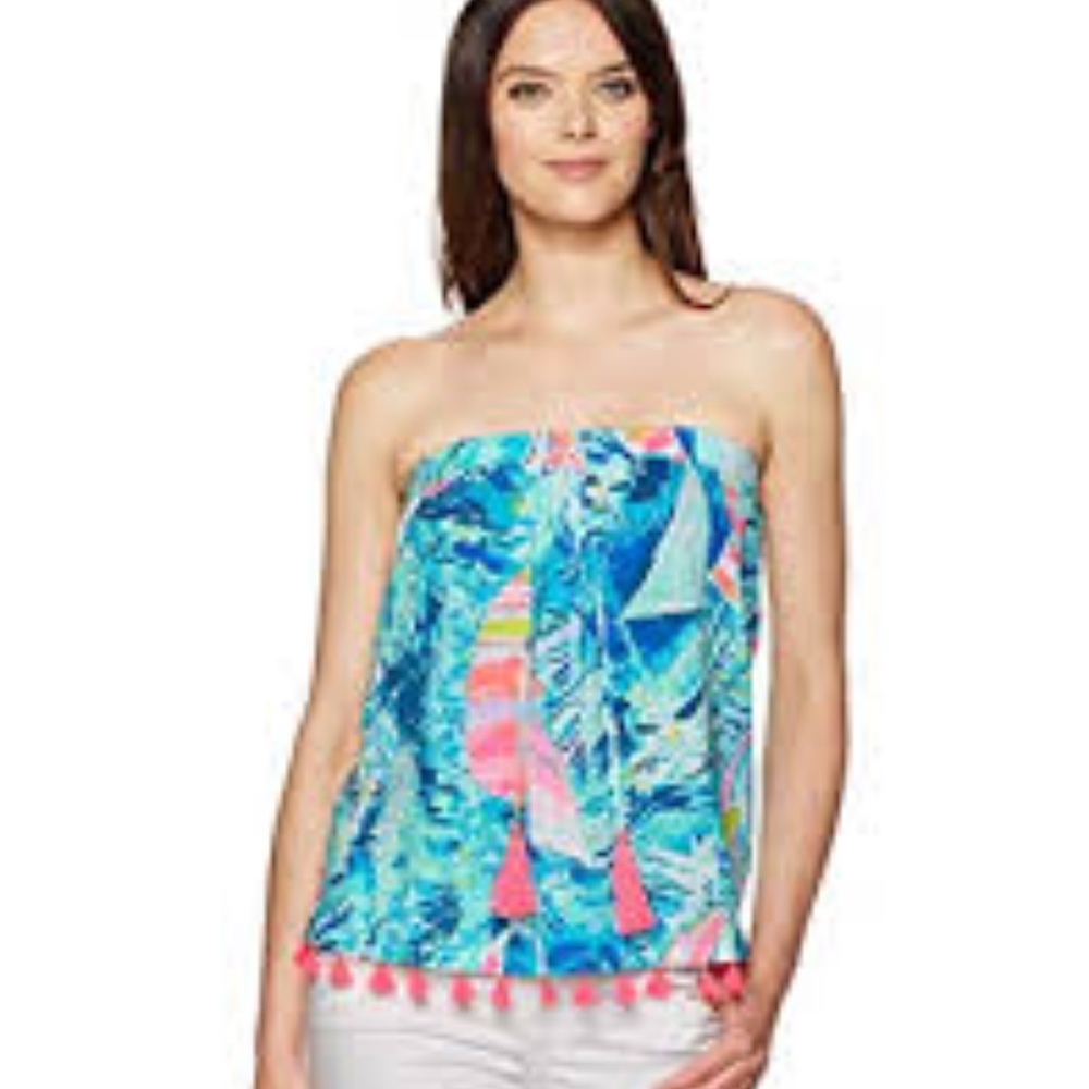 Lilly Pulitzer Palma Tube Top in Hey Bay Bay Blue